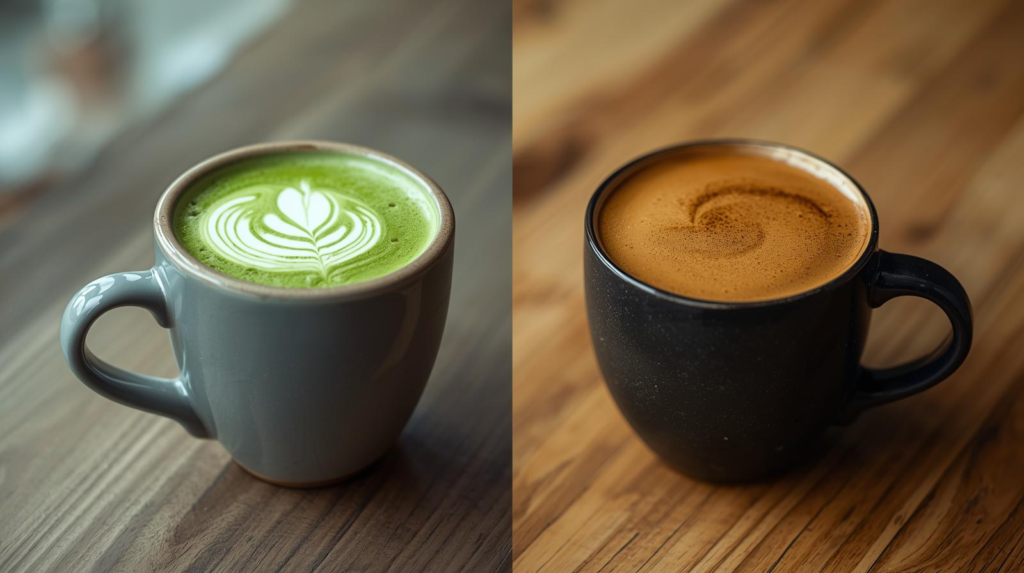 is matcha healthier than coffee comparison showing benefits